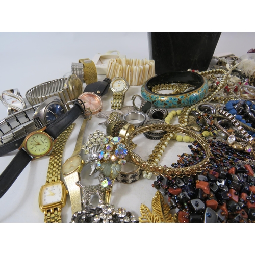 509 - Mixed costume jewellery lot including Necklaces, rings, watches etc.