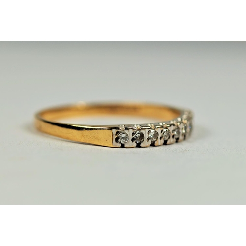 495 - 9ct Multi Diamond set quarter Eternity ring.  Finger size 'O-5'    1.3g