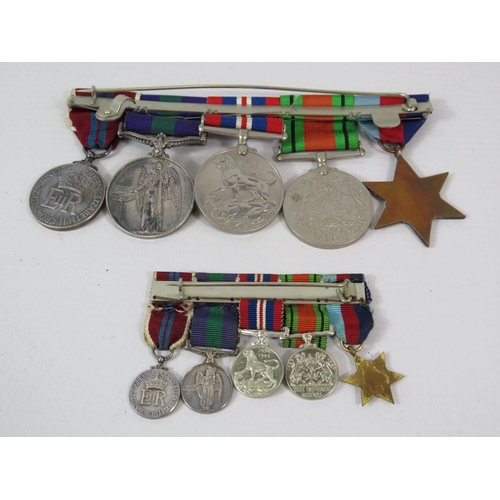 583 - Group of 5 WW2 medals and matching miniatures Awarded to a Captain Mevrick South Wales Borders. 1939... 