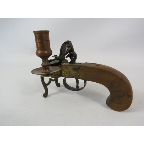 591 - Flintlock pistol tinder lighter.