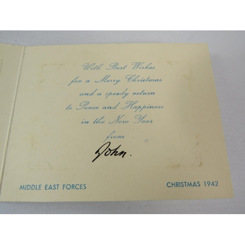 593 - 1942 Middle east forces military christmas greetings card.