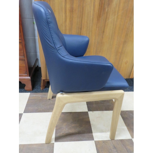 883 - Lovely Ash Framed adjustable spring return chair by Stressless of Scandinavia. Upholstered in lovely... 