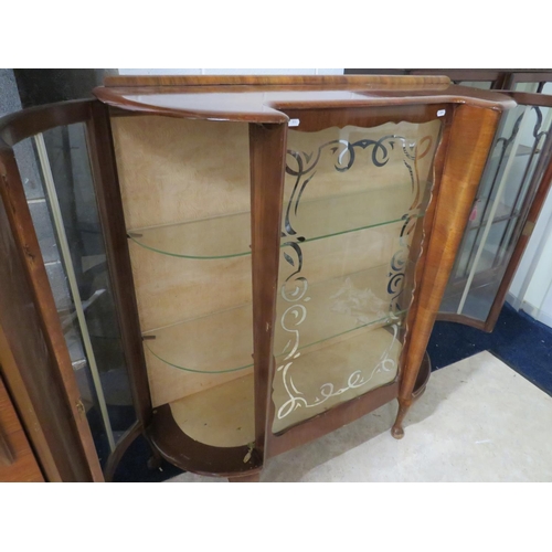 894 - Mid 20th Century China display cabinet . No key present. H:45 x W:40 x D:14 Inches. See photos S2