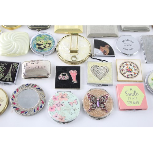 200 - 50 x Assorted Ladies VANITY Compact MIRRORS Inc Silver Plate, Floral Etc   693880