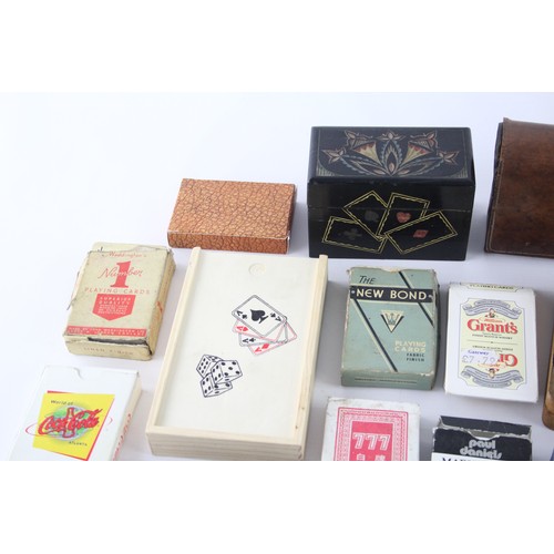 205 - 25 x Assorted PLAYING CARDS Inc Wooden Poker Set, Leather Cased, Panama Etc     280951