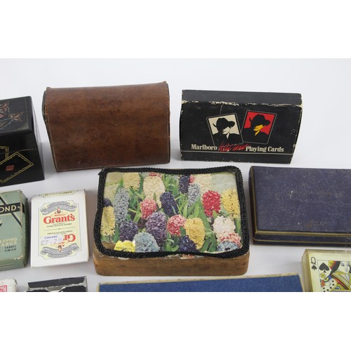 205 - 25 x Assorted PLAYING CARDS Inc Wooden Poker Set, Leather Cased, Panama Etc     280951