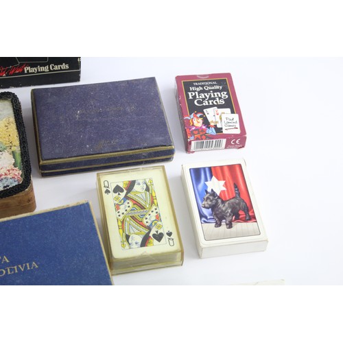 205 - 25 x Assorted PLAYING CARDS Inc Wooden Poker Set, Leather Cased, Panama Etc     280951