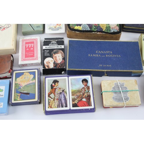 205 - 25 x Assorted PLAYING CARDS Inc Wooden Poker Set, Leather Cased, Panama Etc     280951