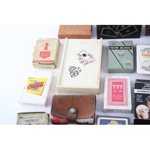 205 - 25 x Assorted PLAYING CARDS Inc Wooden Poker Set, Leather Cased, Panama Etc     280951