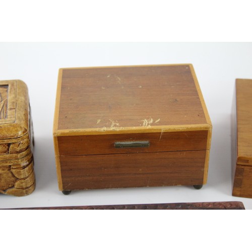 207 - 8 x Vintage WOODEN BOXES Inc Carved, Cigar, Music, Etc     546807