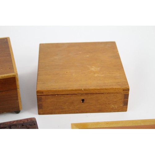 207 - 8 x Vintage WOODEN BOXES Inc Carved, Cigar, Music, Etc     546807