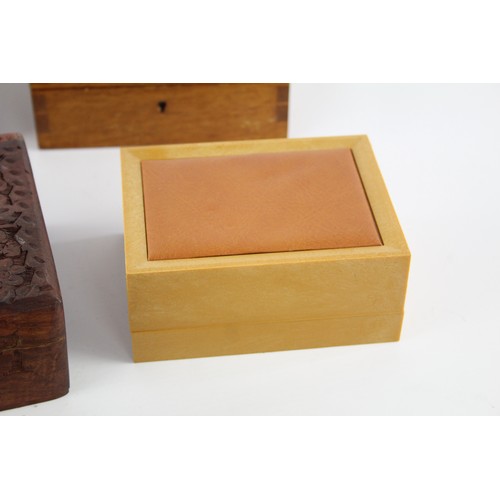 207 - 8 x Vintage WOODEN BOXES Inc Carved, Cigar, Music, Etc     546807