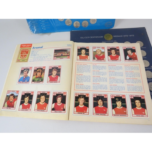 639 - Panini Shoot sticker album 1978 complete plus 2 football coin collections.