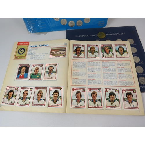 639 - Panini Shoot sticker album 1978 complete plus 2 football coin collections.