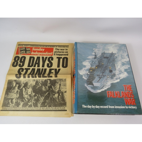 640 - Falklands War magazine set and Sunday Independent commemorative Newspaper.