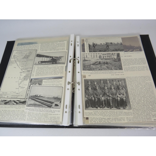 647 - Folder containing WW1 Related paper/ book clippings see pic.