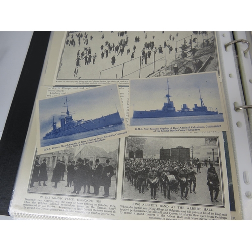 647 - Folder containing WW1 Related paper/ book clippings see pic.