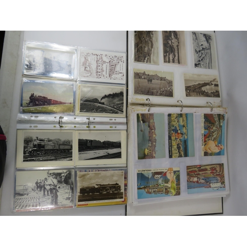 673 - 250+ Postcards mainly coastal towns and steam trains etc.