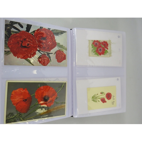 685 - Album of Poppy flower related postcards, greetings cards etc.