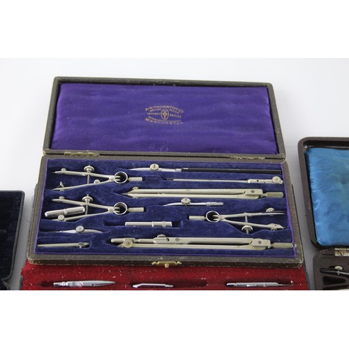 218 - 6 x Antique / Vintage TECHNICAL DRAWING Tools Inc Set, Measuring Instruments Etc     654951