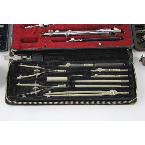 218 - 6 x Antique / Vintage TECHNICAL DRAWING Tools Inc Set, Measuring Instruments Etc     654951