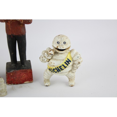 233 - 5 x Assorted Vintage Sculpture / Statue ORNAMENTS Inc Lady, Michelin Man Etc     628851