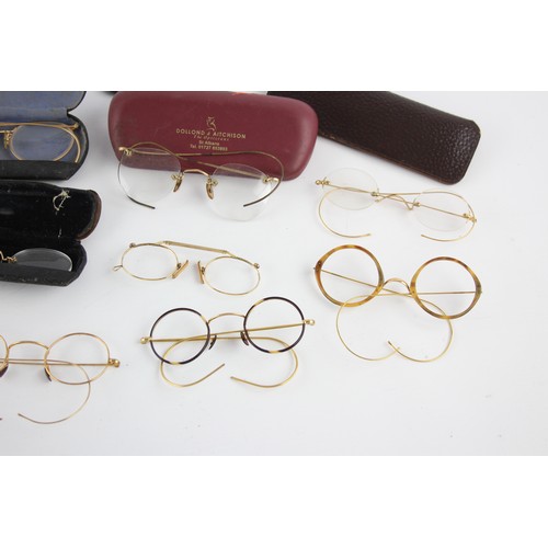 249 - 12 x Antique / Vintage SPECTACLES Inc Rolled Gold, Cased Etc      694054