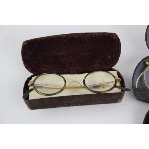 249 - 12 x Antique / Vintage SPECTACLES Inc Rolled Gold, Cased Etc      694054