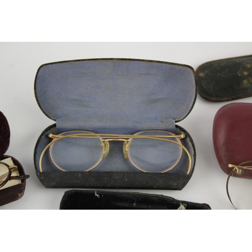 249 - 12 x Antique / Vintage SPECTACLES Inc Rolled Gold, Cased Etc      694054