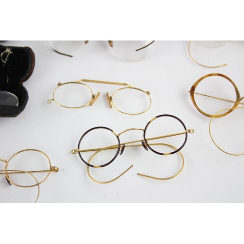 249 - 12 x Antique / Vintage SPECTACLES Inc Rolled Gold, Cased Etc      694054