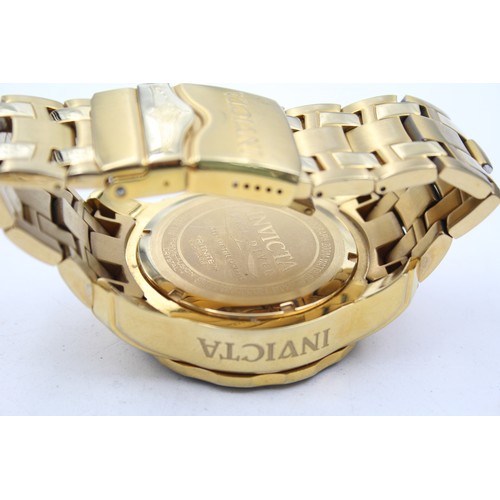 260 - Gents INVICTA No. 80068 Gold Tone Chronograph WRISTWATCH Quartz WORKING     206331