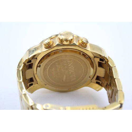 260 - Gents INVICTA No. 80068 Gold Tone Chronograph WRISTWATCH Quartz WORKING     206331