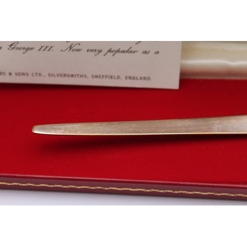 268 - Vintage 1978 Sheffield STERLING SILVER Letter Opener / Meat Skewer in Box (32g)     694129