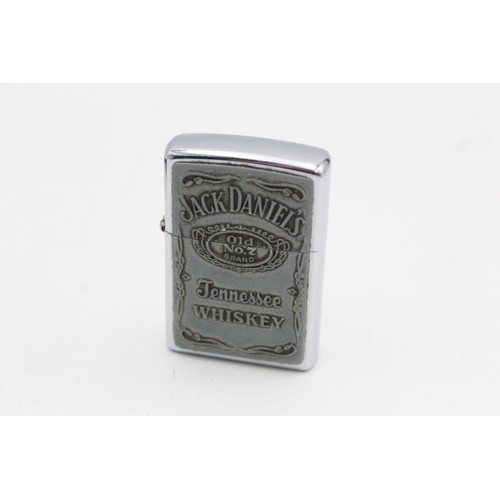 269 - 2 x Assorted Vintage JACK DANIELS Advertising ZIPPO Cigarette Lighters     567087