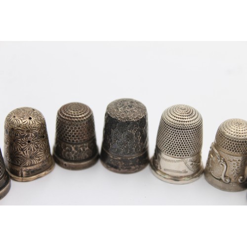 292 - 7 x Antique / Vintage .925 STERLING SILVER Thimbles Inc Charles Horner Etc (29g)    694163