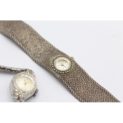 294 - 2 x Vintage Ladies .925 SILVER WRISTWATCHES Hand-Wind 54g  Vintage Ladies .925 SILVER WRISTWATCHES
H... 