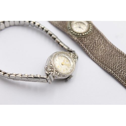 294 - 2 x Vintage Ladies .925 SILVER WRISTWATCHES Hand-Wind 54g  Vintage Ladies .925 SILVER WRISTWATCHES
H... 