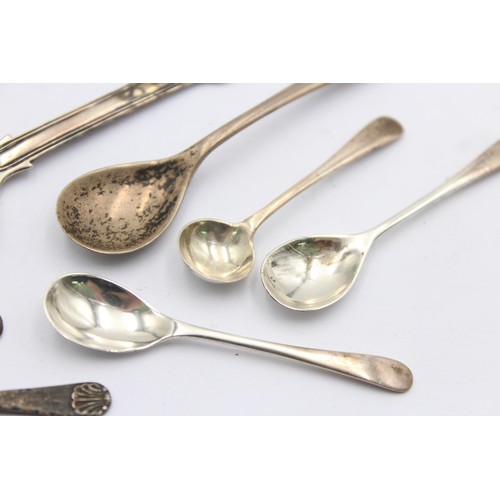 302 - 8 x Antique / Vintage Hallmarked .925 STERLING SILVER Condiment Spoons (46g)     628334