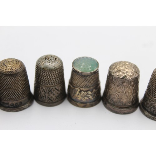 306 - 6 x Antique / Vintage .925 STERLING SILVER Thimbles (31g)     694161