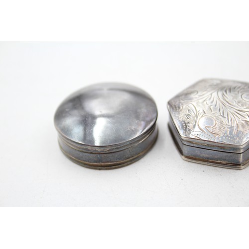 309 - 3 x Assorted Vintage Hallmarked .925 STERLING SILVER Pill / Trinket Boxes (34g)     628489