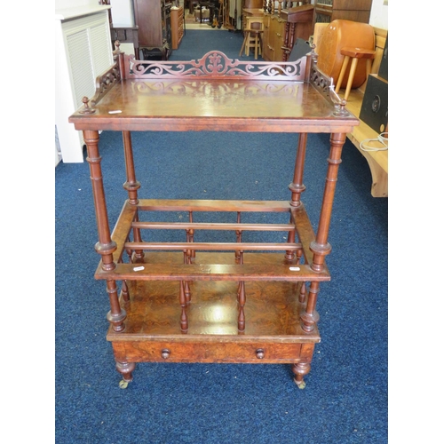 959 - Lovely Mid to late 19th Century Walnut what not. Galleried top with sections below. Inlaid Marquetry... 