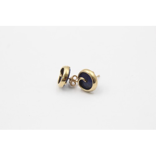 336 - 9ct gold lapis lazuli stud earrings (1.8g)     788795