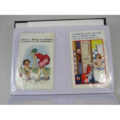 687 - Album of 100 Vintage and comical postcards including Mable lucie Attwell.