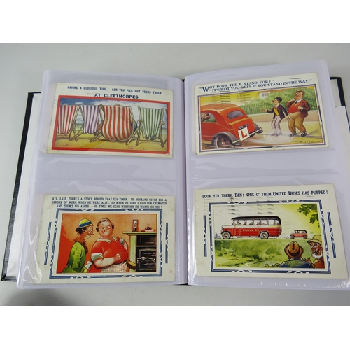 688 - 120 Topographical and comical vintage postcards including some by Bamforth.