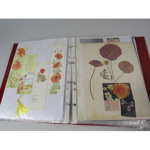 690 - Folder containing a large quantity of poppy related postcards, cards and bookmarks etc.