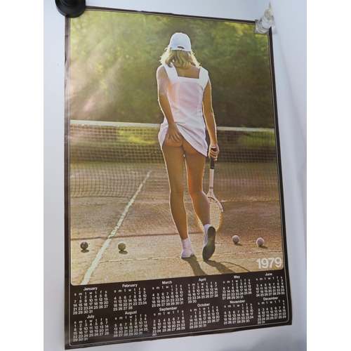 693 - Original Athena International 1979 Calendar Girl poster by Tony Stone of the Tennis Girl. 88.5cm by ... 