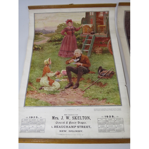 696 - 2 1920s Local Interest Calendar posters Mrs J W Skelton, Beauchamp St, Scunthorpe.