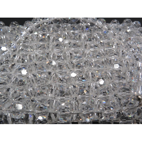 729 - Small Asfour diamond crystal purse. 15cm by 21cm including handles.