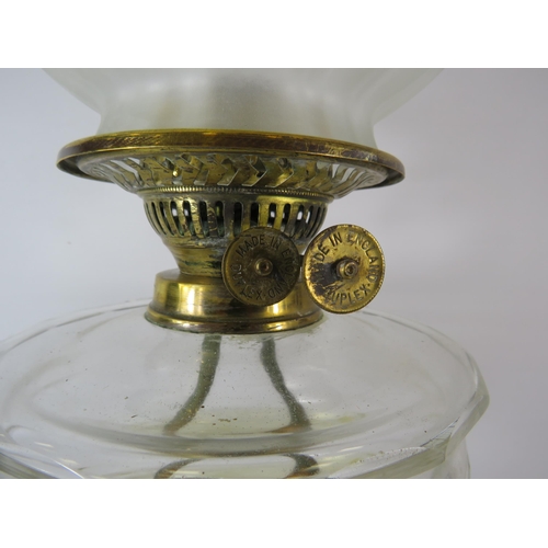 748 - Very large heavy ornate brass Duplex oil lamp. 32.5