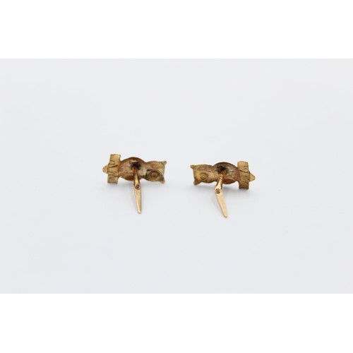 376 - 9ct gold owl stud earrings (0.3g)     788830